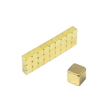 Würfelmagnet, Gold 5 mm