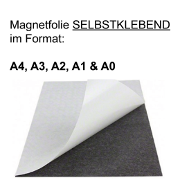 Magnetfolie, selbstklebend, DIN Formate A4-A0