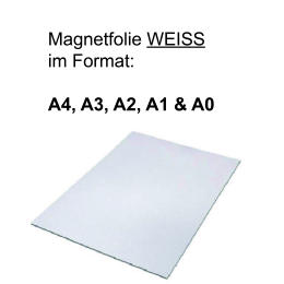 Magnetfolie, weiss, DIN Formate A4 bis A0