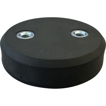 Ø 43-M4-2x IG,22, Gummierter Topfmagnet, mit Innengewinde