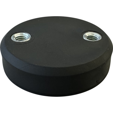 Ø 43-M5-2x IG,27, Gummierter Topfmagnet, mit Innengewinde