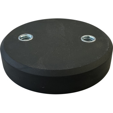Ø 57-M6-2x IG,32, Gummierter Topfmagnet, mit Innengewinde 