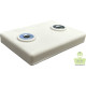 43x31-2xM4-IG, Gummierter Magnet, 2 x Innengewinde, 43 x 31 mm