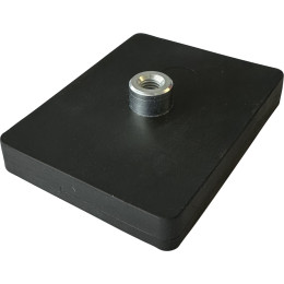 59x45-1xM5-IG, Gummierter Magnet, 1 x Innengewinde, 59 x 45 mm