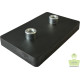 74x45-2xM5-IG, Gummierter Magnet, 2 x Innengewinde, 74 x 45 mm